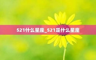 521是什么星座(1993521是什么星座)