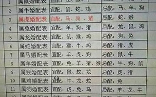 属狗的属相婚配表(属狗的属相婚配表大全)